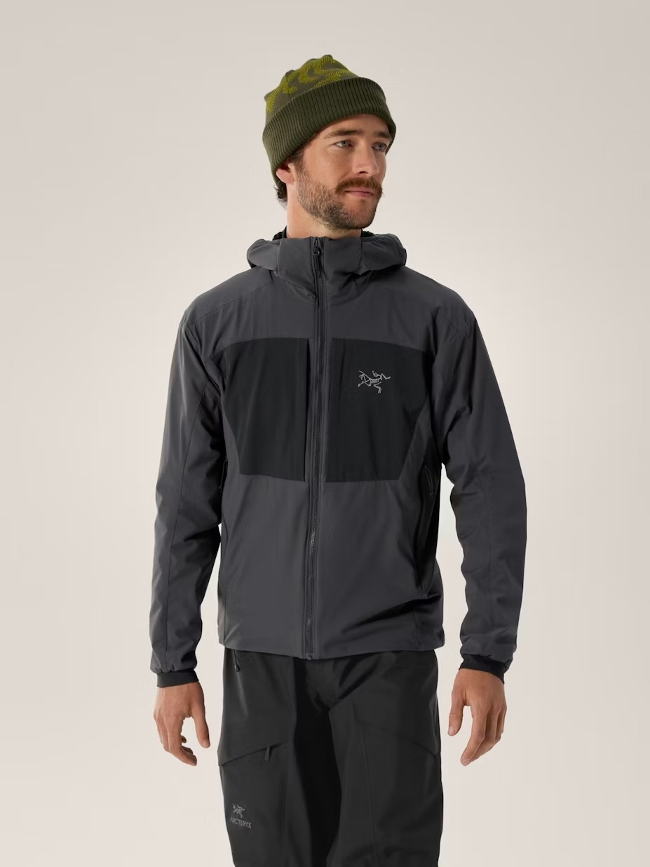 Arc'teryx Men's Charcoal And Black Hooded Performance Jacket